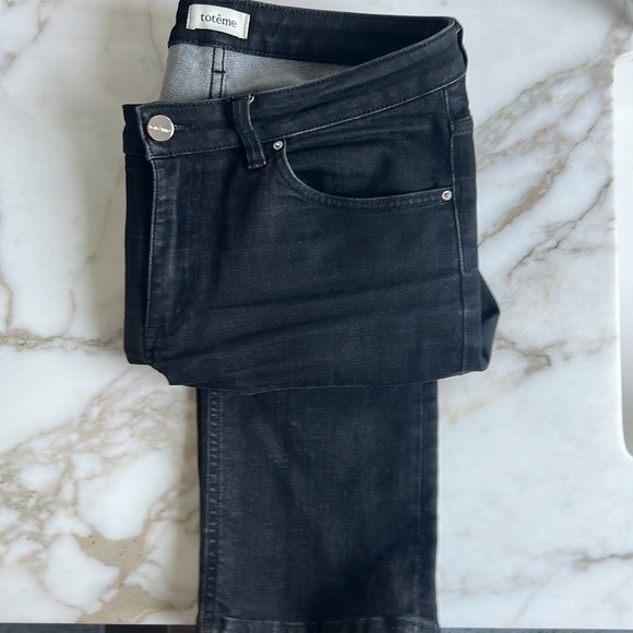 Toteme black straight leg jeans 28 - Picture 4 of 6